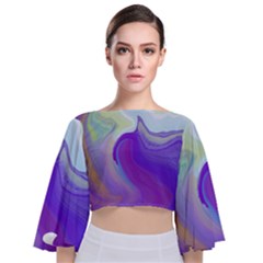 Good Vibrations Tie Back Butterfly Sleeve Chiffon Top by kiernankallan