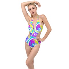 Psychedelic  Plunging Cut Out Swimsuit by kiernankallan