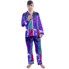 Patches Men s Long Sleeve Satin Pajamas Set