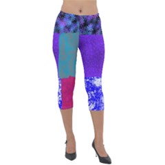 Patches Lightweight Velour Capri Leggings 