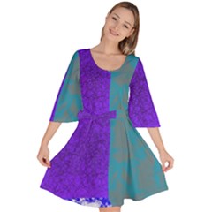 Patches Velour Kimono Dress