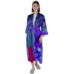 Patches Maxi Satin Kimono