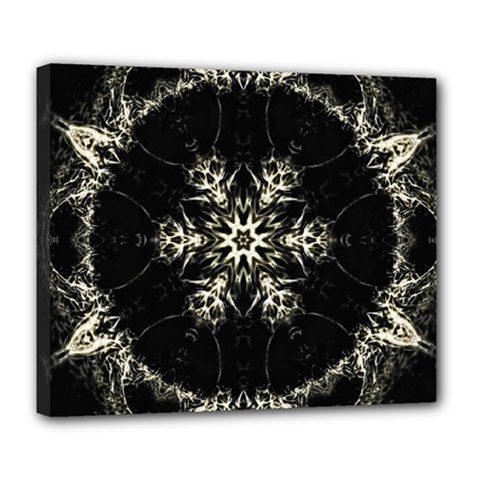 Bnw Mandala Deluxe Canvas 24  X 20  (stretched) by MRNStudios