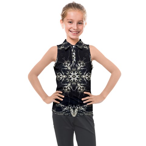 Bnw Mandala Kids  Sleeveless Polo Tee by MRNStudios