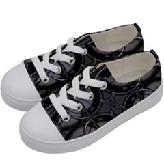 Lunar Phases Kids  Low Top Canvas Sneakers by MRNStudios