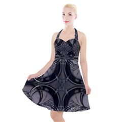 Lunar Phases Halter Party Swing Dress  by MRNStudios
