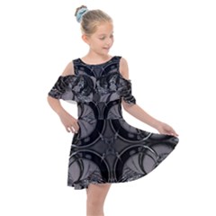 Lunar Phases Kids  Shoulder Cutout Chiffon Dress by MRNStudios