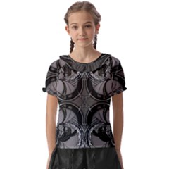 Lunar Phases Kids  Frill Chiffon Blouse by MRNStudios