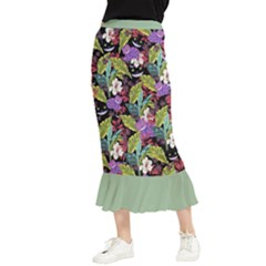 Cheshire Cat Leaf Maxi Fishtail Chiffon Skirt