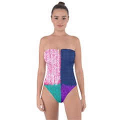 Mix Tape Tie Back One Piece Swimsuit by kiernankallan