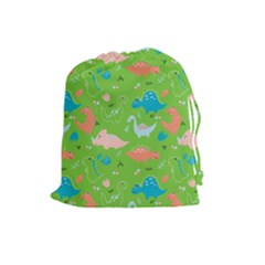 Funny Dinosaur Drawstring Pouch (large) by SychEva