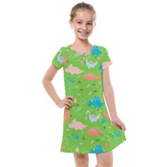 Funny Dinosaur Kids  Cross Web Dress by SychEva