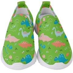 Funny Dinosaur Kids  Slip On Sneakers by SychEva