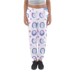 Cute And Funny Purple Hedgehogs On A White Background Women s Jogger Sweatpants