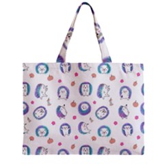 Cute And Funny Purple Hedgehogs On A White Background Zipper Mini Tote Bag