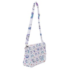 Cute And Funny Purple Hedgehogs On A White Background Shoulder Bag with Back Zipper