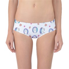 Cute And Funny Purple Hedgehogs On A White Background Classic Bikini Bottoms