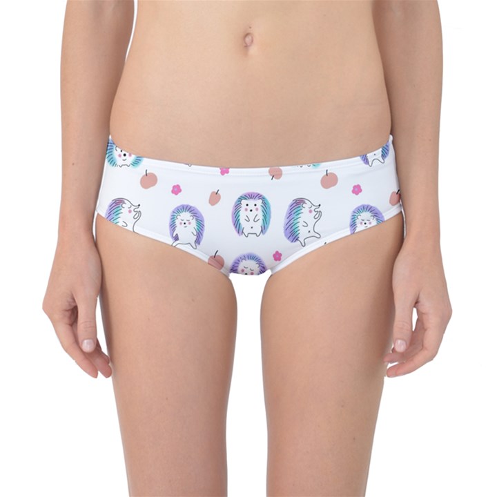 Cute And Funny Purple Hedgehogs On A White Background Classic Bikini Bottoms