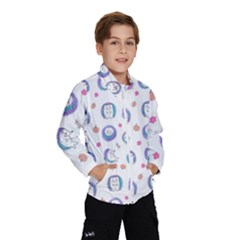 Cute And Funny Purple Hedgehogs On A White Background Kids  Windbreaker