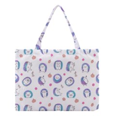 Cute And Funny Purple Hedgehogs On A White Background Medium Tote Bag