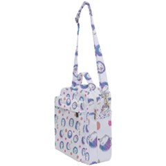 Cute And Funny Purple Hedgehogs On A White Background Crossbody Day Bag