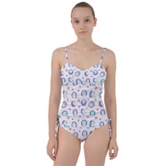 Cute And Funny Purple Hedgehogs On A White Background Sweetheart Tankini Set