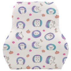 Cute And Funny Purple Hedgehogs On A White Background Car Seat Back Cushion 
