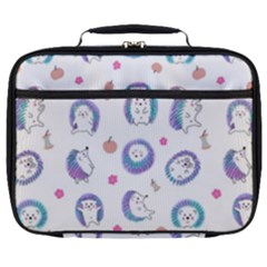 Cute And Funny Purple Hedgehogs On A White Background Full Print Lunch Bag