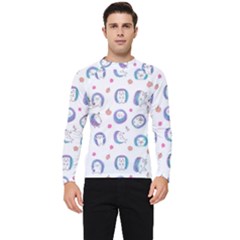 Cute And Funny Purple Hedgehogs On A White Background Men s Long Sleeve Rash Guard