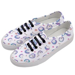 Cute And Funny Purple Hedgehogs On A White Background Women s Classic Low Top Sneakers