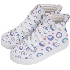 Cute And Funny Purple Hedgehogs On A White Background Kids  Hi-Top Skate Sneakers