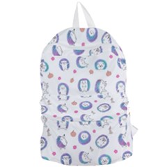 Cute And Funny Purple Hedgehogs On A White Background Foldable Lightweight Backpack