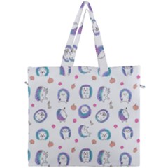 Cute And Funny Purple Hedgehogs On A White Background Canvas Travel Bag