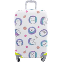Cute And Funny Purple Hedgehogs On A White Background Luggage Cover (Large)