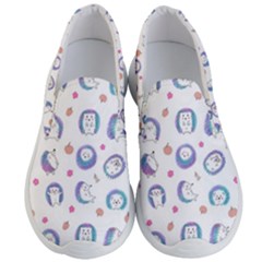 Cute And Funny Purple Hedgehogs On A White Background Men s Lightweight Slip Ons