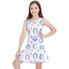 Cute And Funny Purple Hedgehogs On A White Background Kids  Lightweight Sleeveless Dress