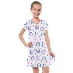 Cute And Funny Purple Hedgehogs On A White Background Kids  Cross Web Dress