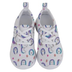 Cute And Funny Purple Hedgehogs On A White Background Running Shoes