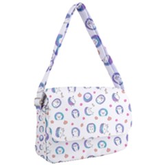 Cute And Funny Purple Hedgehogs On A White Background Courier Bag