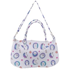 Cute And Funny Purple Hedgehogs On A White Background Removal Strap Handbag