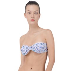 Cute And Funny Purple Hedgehogs On A White Background Classic Bandeau Bikini Top 