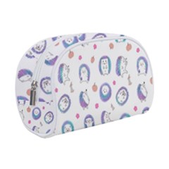 Cute And Funny Purple Hedgehogs On A White Background Make Up Case (Small)