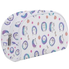 Cute And Funny Purple Hedgehogs On A White Background Make Up Case (Large)