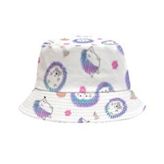Cute And Funny Purple Hedgehogs On A White Background Bucket Hat