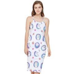 Cute And Funny Purple Hedgehogs On A White Background Bodycon Cross Back Summer Dress