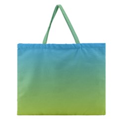 Gradient Blue Green Zipper Large Tote Bag by ddcreations
