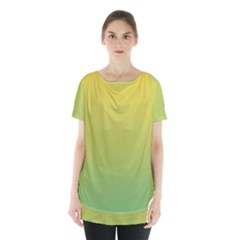 Gradient Yellow Green Skirt Hem Sports Top by ddcreations