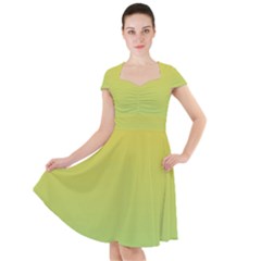 Gradient Yellow Green Cap Sleeve Midi Dress by ddcreations