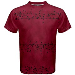 Black Splashes On Red Background Men s Cotton Tee by SychEva