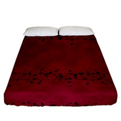 Black Splashes On Red Background Fitted Sheet (queen Size) by SychEva